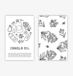 Card Templates With Canola Oil And Flowers