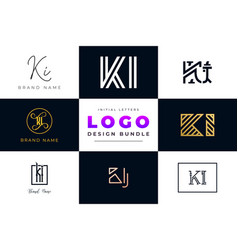 Initial Letters Ki Logo Design Bundle