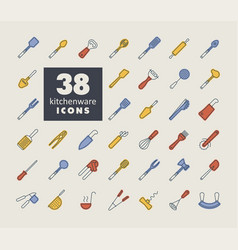 Kitchenware And Kitchen Appliances Icon Set