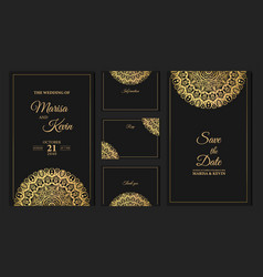 Luxury Wedding Invitation Card Design With Golden