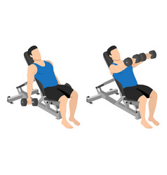 Man Doing Front Incline Dumbbell Raise Exercise