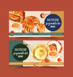 Salted Egg Voucher Design With Moon Cake Bun