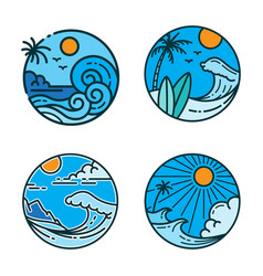 Tropical Island Beach Logo Collection