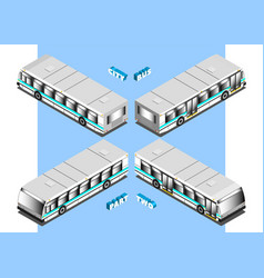 3d Isometric Urban Bus In Four Projections Part Ii