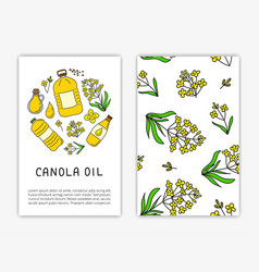 Card Templates With Canola Oil And Flowers