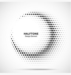 Halftone circle frame abstract dots logo emblem Vector Image