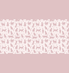 Pink Cat Pattern Background Cute Pet Wallpaper