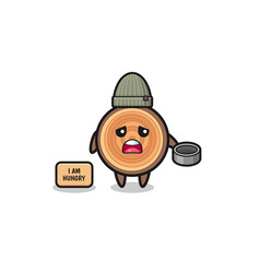 Cute Wood Grain Beggar Cartoon Character