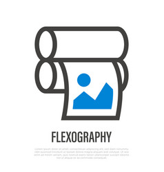 Flexography Thin Line Icon Typography Equipment