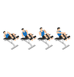 Man Doing Incline Crunch Punches Exercise