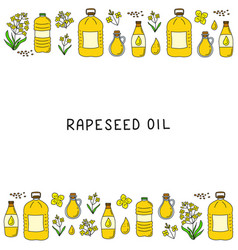 Poster With Doodle Canola Oil Flowers