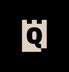 Q Letter Castle Fortress Logo Icon