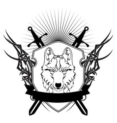 Wolf Tribal Head Tattoo Crest Coat Of Arms Emblem