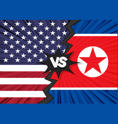 Usa Versus North Korea Flag