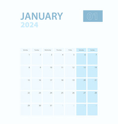 Vertical Calendar Page Of January 2024 Week