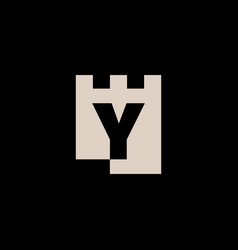 Y Letter Castle Fortress Logo Icon