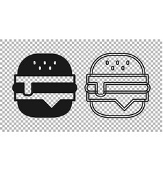 Black Burger Icon Isolated On Transparent