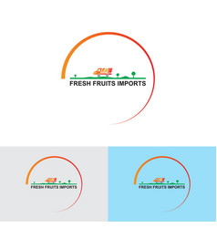 Fresh Fruits Imports Logo Design Template