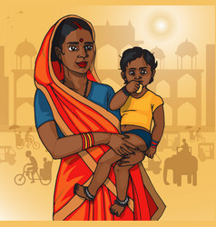 Indian Mother And Child Poster