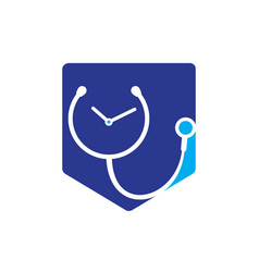 Medical Time Icon Logo Design Template