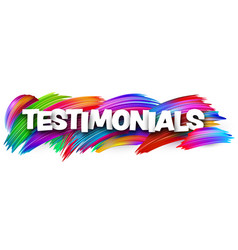 Testimonials Paper Word Sign With Colorful