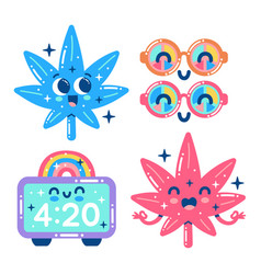 Cute And Glitzy Weed Stickers