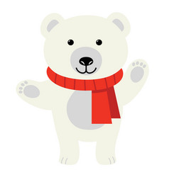 Cute Cartoon White Polar Bear