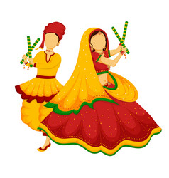 Creative couple mandala art for indian festival Vector Image