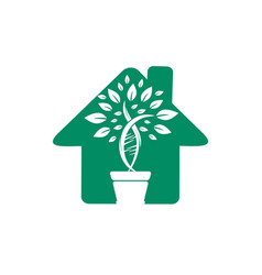 Dna Plant With Home Shape Logo Design