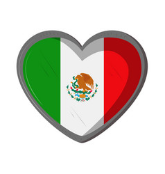 Mexican Flag In Heart