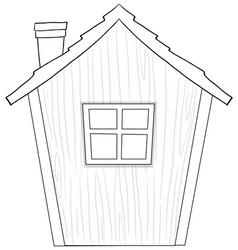 Simple Line Drawing Of A Wooden House