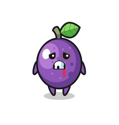 Injured Passion Fruit Character With A Bruised