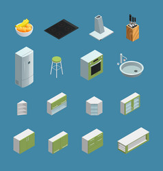 Kitchen Interior Elements Isometric