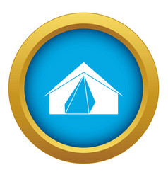 Open Tent Icon Blue Isolated