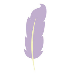 Purple Feather In Flat Style