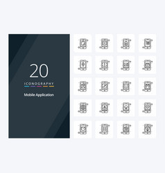 20 Mobile Application Outline Icon