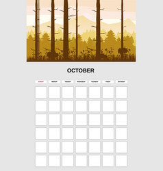 Calendar Planner October Month Minimalistic