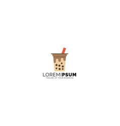 Creative Ice Coffee Drink And Coffee Milk Logo