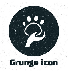 Grunge Animal Volunteer Icon Isolated On White