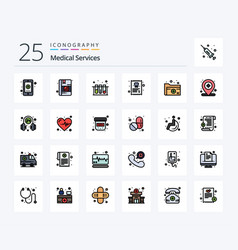 Medical Services 25 Line Filled Icon Pack