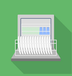 Full Dishwasher Icon Flat Style