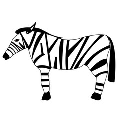 Striped Zebra Stands Black And White Animal