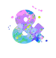 Ampersand With Effect Liquid Spots Paint