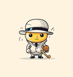 Cute Baseball Player Cartoon Character Mascot