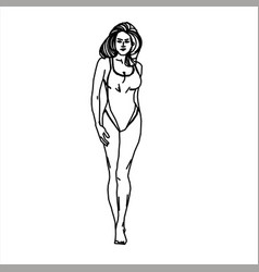 Design Sketch Of A Teenage Girl Wearing A Leotard