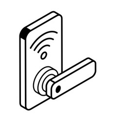 Get A Line Isometric Icon Of Wifi Lock