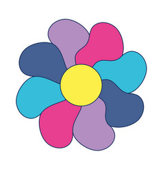 Groovy Trippy Wavy Daisy Flower Icon Vivid Colors