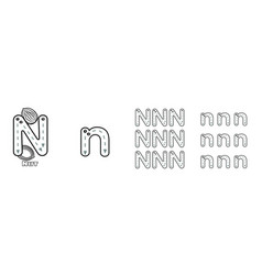 Letter N Trace Uppercase And Lowercase Abc