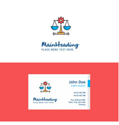 Flat Justice Logo And Visiting Card Template