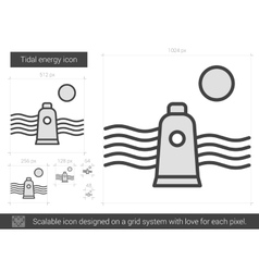 Tidal Energy Line Icon